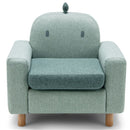 Kids Animal Armchair with Beech Wood Legs – Green (Dinosaur appearance) – detail view