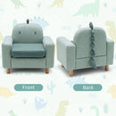 Kids Animal Armchair with Beech Wood Legs – Green (Dinosaur appearance) – detail view