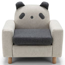 Kids Animal Armchair with Beech Wood Legs – Beige (Panda appearance) – detail view