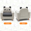 Kids Animal Armchair with Beech Wood Legs – Beige (Panda appearance) – detail view