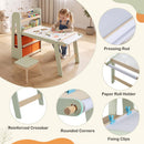 Kids Art and Sensory Table with Two Stools – paper roll and construction details