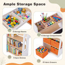 Kids Art and Sensory Table with Two Stools – storage compartments shelves and drawers