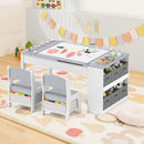 Kids Art Easel Table and Two Chairs with Storage Bins, Grey, view 2
