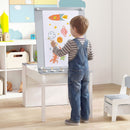 Kids Art Easel Table and Two Chairs with Storage Bins, Grey, view 5