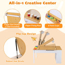 Kids Art Easel Table and Two Chairs with Storage Bins, Natural, view 7
