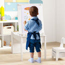 Kids Art Easel Table and Two Chairs with Storage Bins, White, view 5
