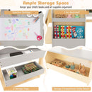 Kids Art Table and Bench with Adjustable Double-Sided Easel, Grey, view 8
