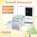 Kids Art Table and Bench with Adjustable Double-Sided Easel, Light Grey, view 5