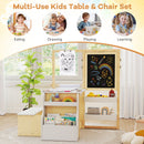 Kids Art Table and Bench with Adjustable Double-Sided Easel, White, view 9