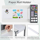 Kids Art Table and Two Chairs with Paper Roll and Four Bins – Grey view 9