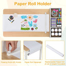 Kids Art Table and Two Chairs with Paper Roll and Four Bins – Natural view 9