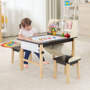 Kids Art Table and Two Chairs with Paper Roll – Coffee product view 1