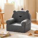 Kids Bear Foam Armchair with Washable Fleece Cover – Grey product view 1