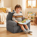 Kids Bear Foam Armchair with Washable Fleece Cover – Grey product view 2