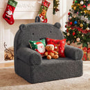 Kids Bear Foam Armchair with Washable Fleece Cover – Grey product view 5