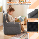 Kids Bear Foam Armchair with Washable Fleece Cover – Grey product view 7