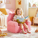 Kids Bear Foam Armchair with Washable Fleece Cover – Pink product view 2