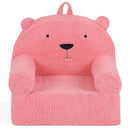 Kids Bear Foam Armchair with Washable Fleece Cover – Pink product view 3