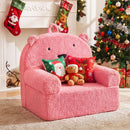Kids Bear Foam Armchair with Washable Fleece Cover – Pink product view 5