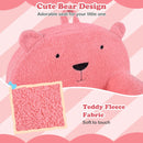 Kids Bear Foam Armchair with Washable Fleece Cover – Pink product view 6