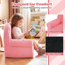 Kids Bear Foam Armchair with Washable Fleece Cover – Pink product view 7