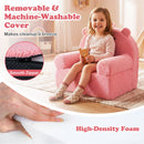 Kids Bear Foam Armchair with Washable Fleece Cover – Pink product view 8