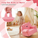 Kids Bear Foam Armchair with Washable Fleece Cover – Pink product view 9