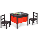 Kids Block Activity Table and Two Chairs with Storage – Coffee, view 2