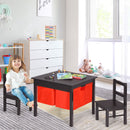 Kids Block Activity Table and Two Chairs with Storage – Coffee, view 5