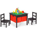 Kids Block Activity Table and Two Chairs with Storage – Coffee, view 6