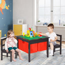 Kids Block Activity Table and Two Chairs with Storage – Coffee, view 8