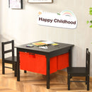 Kids Block Activity Table and Two Chairs with Storage – Coffee, view 10