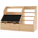 Kids Book and Toy Storage with Flip-Up Blackboard – Natural product view 2