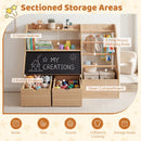 Kids Book and Toy Storage with Flip-Up Blackboard – Natural product view 5