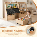 Kids Book and Toy Storage with Flip-Up Blackboard – Natural product view 7