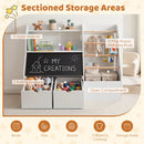 Kids Book and Toy Storage with Flip-Up Blackboard – White product view 5