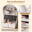 Kids Book and Toy Storage with Flip-Up Blackboard – White product view 6