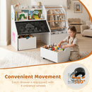 Kids Book and Toy Storage with Flip-Up Blackboard – White product view 7