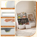 Kids Book and Toy Storage with Flip-Up Blackboard – White product view 11
