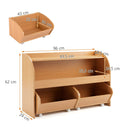 Kids Book and Toy Storage with Two Rolling Drawers – overall and drawer dimensions