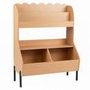 Kids Book Display and Toy Storage with Metal Legs – Natural product view 4