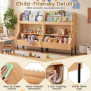 Kids Book Display and Toy Storage with Metal Legs – Natural product view 7