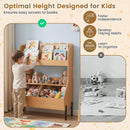 Kids Book Display and Toy Storage with Metal Legs – Natural product view 9