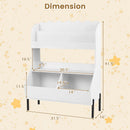Kids Book Display and Toy Storage with Metal Legs – White product view 3