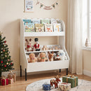 Kids Book Display and Toy Storage with Metal Legs – White product view 4