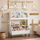 Kids Book Display and Toy Storage with Metal Legs – White product view 6