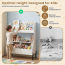 Kids Book Display and Toy Storage with Metal Legs – White product view 7