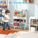Kids Book Display with Open Shelf and Two Fabric Drawers – White product view 7
