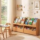 Kids Book Display with Two Rolling Toy Drawers – Natural organiser in a room
