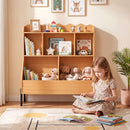 Kids Bookcase with Five Storage Spaces and Metal Legs – Natural product view 2